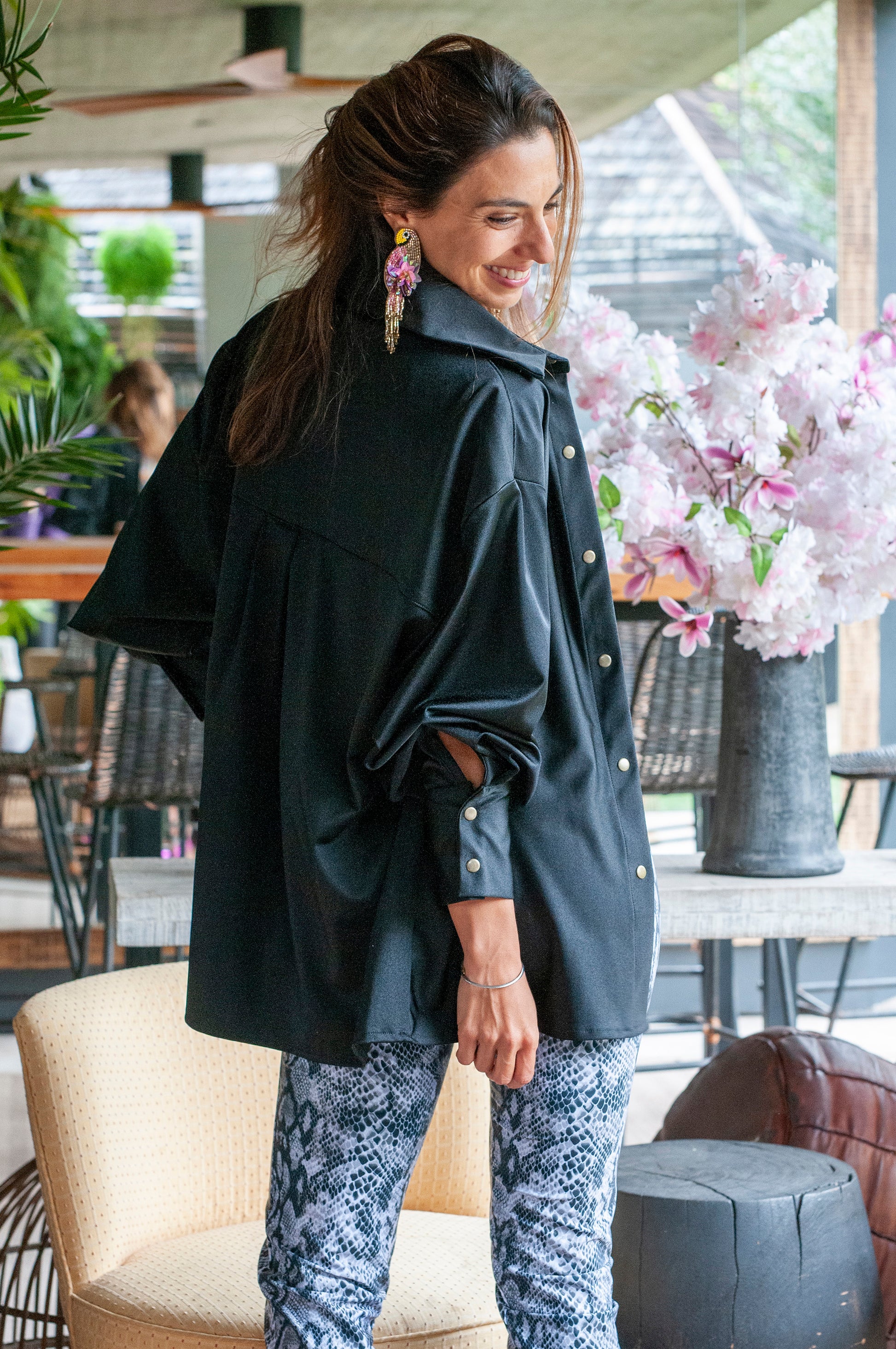 Camisa Mauritiana - Negro